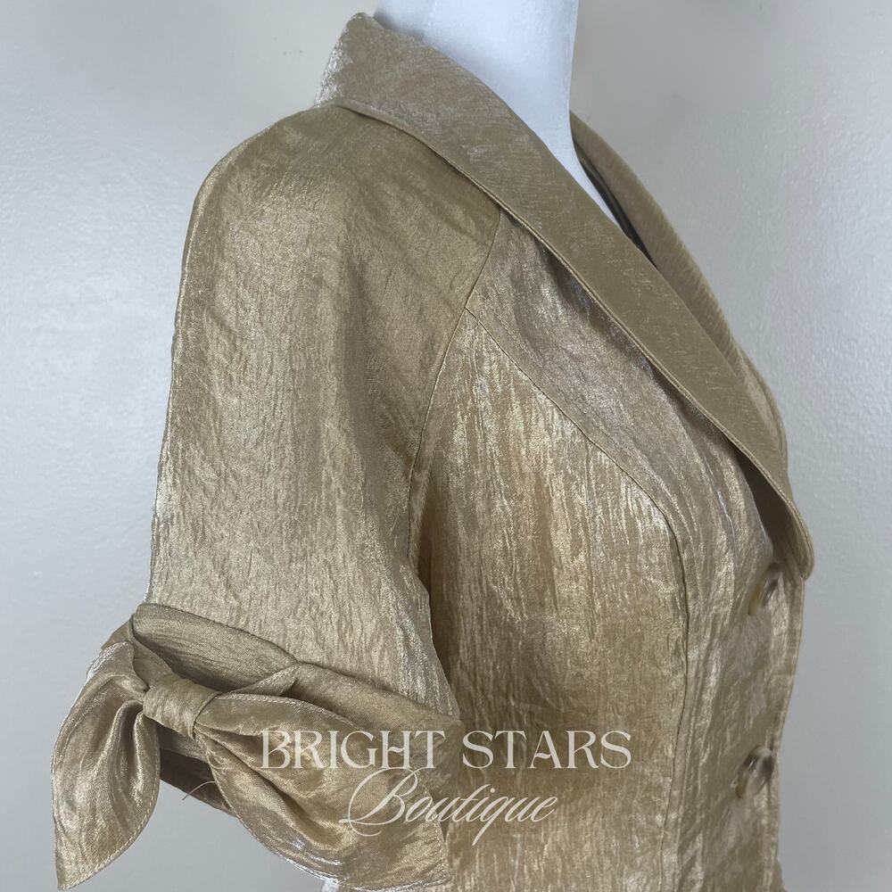 Super Rare Gold Blazer ASO Rory Gilmore Girls Metallic Shimmer Vintage Y2K - Picture 13 of 15